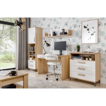 Nástenná polica KUBO KB9 dub nagano/biela vysoký lesk 1