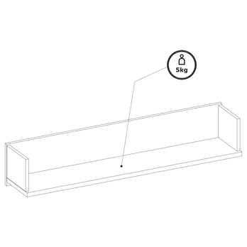 Nástenná polica KUBO KB9 dub nagano/biela vysoký lesk 3