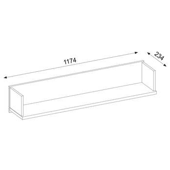 Nástenná polica KUBO KB9 dub nagano/biela vysoký lesk 4
