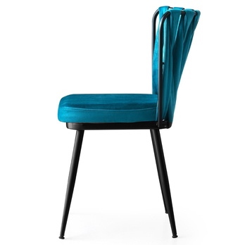 Jedálenská stolička KUSAKLI modrá/čierna, sada 2 ks 3