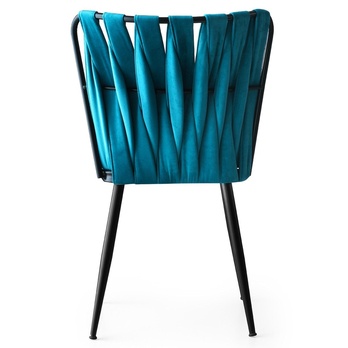 Jedálenská stolička KUSAKLI modrá/čierna, sada 2 ks 4