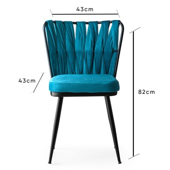 Jedálenská stolička KUSAKLI modrá/čierna, sada 2 ks 6