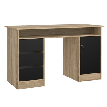 Písací stôl KUZMO dub/čierna 4