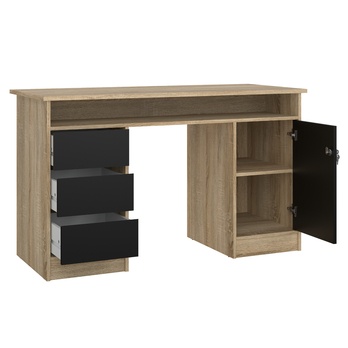 Písací stôl KUZMO dub/čierna 5