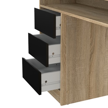 Písací stôl KUZMO dub/čierna 7