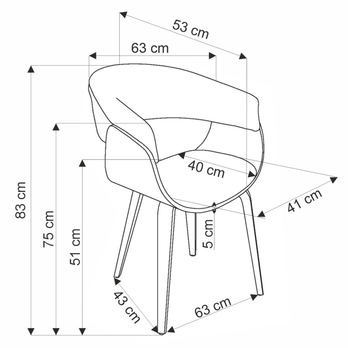 Jedálenská stolička KZ-545 orech/béžová 12