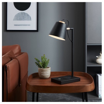 Stolná LED lampa LACEY-QI čierna 1