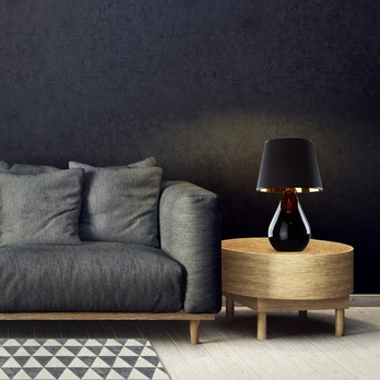 Stolná lampa LACRIMA čierna/zlatá 1