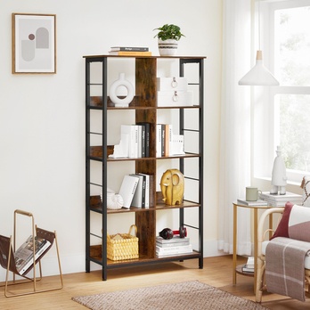 Regál LADDER 1 rustikálna hnedá/čierna 2