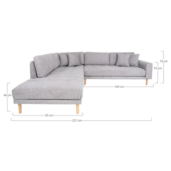 Sedacia súprava LADIDO L260 ľavá, svetlosivá 2