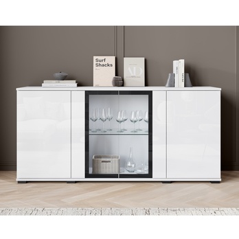 Príborník LAIMA I biela/biela vysoký lesk 3