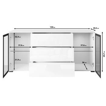 Príborník LAIMA II čierna matná 4