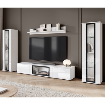 Obývacia stena LAIMA biela/biela vysoký lesk 1