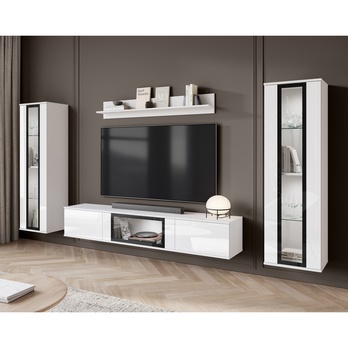 Obývacia stena LAIMA biela/biela vysoký lesk 3