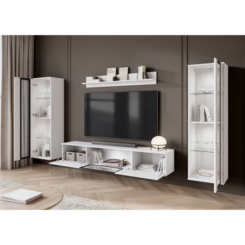 Obývacia stena LAIMA biela/biela vysoký lesk 4