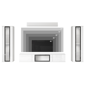 Obývacia stena LAIMA biela/biela vysoký lesk 5