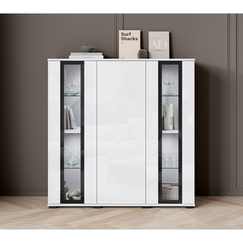 Vitrína LAIMA biela/biela vysoký lesk 1