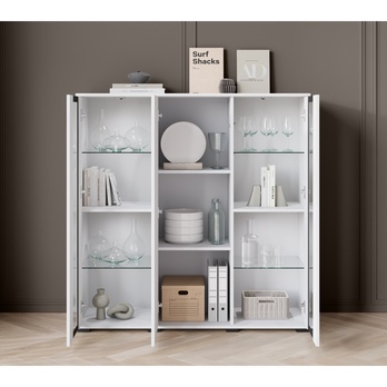 Vitrína LAIMA biela/biela vysoký lesk 2