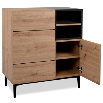 Komoda LAKKA 01A dub artisan/čierna 2