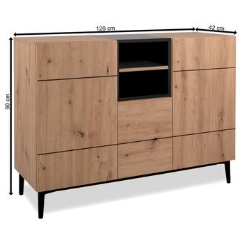 Komoda LAKKA 01B dub artisan/čierna 9