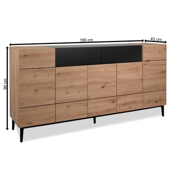 Komoda LAKKA 51A dub artisan/čierna 8