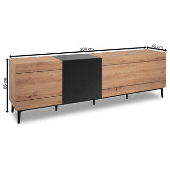 Komoda LAKKA 57A dub artisan/čierna 7