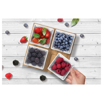 Misky s podnosom LAMART porcelán/bambus 1