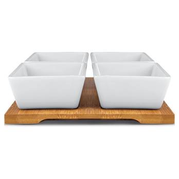 Misky s podnosom LAMART porcelán/bambus 4