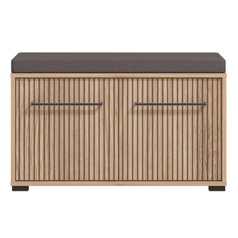 Lavica na topánky LANDES dub artisan/čierna 2