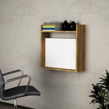 Nástenný vyklápací stôl LAPTOP biela/orech 2