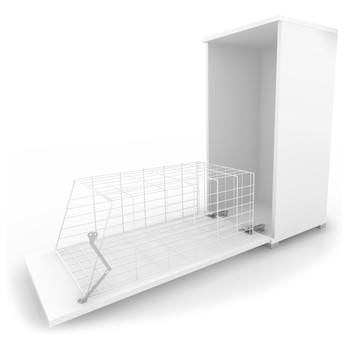 Skrinka s košom na bielizeň LARA biela 3