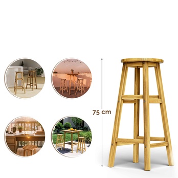 Barová stolička LARGE hnedá, sada 2 ks 2