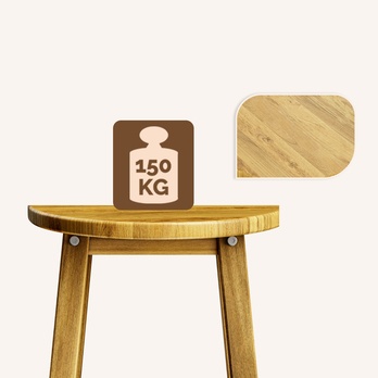 Barová stolička LARGE hnedá, sada 2 ks 3