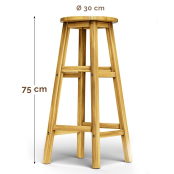 Barová stolička LARGE hnedá, sada 2 ks 4