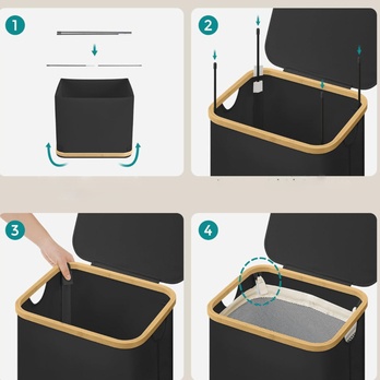 Kôš na bielizeň LAUNDRY čierna 2