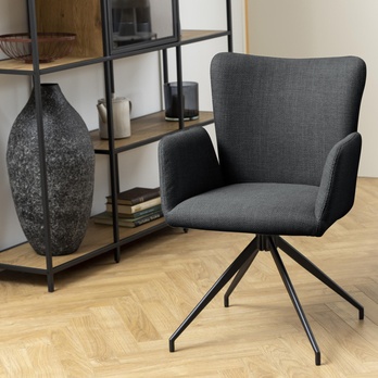 Jedálenská stolička LAURA sivá/čierna 9