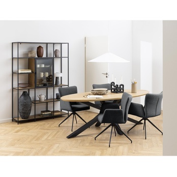 Jedálenská stolička LAURA sivá/čierna 1