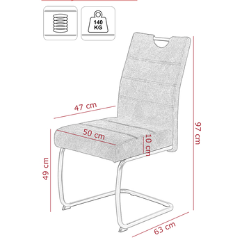 Jedálenská stolička LAURINA I S vintage antracitová, sada 2 ks 7