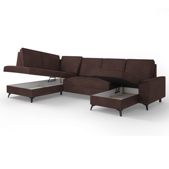 Sedacia súprava LAVERNO II pravá, tmavohnedá 2