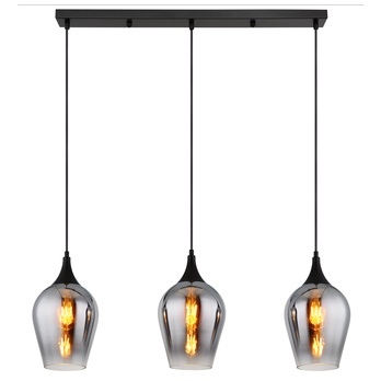 Závesné svietidlo LAVUS I čierna/dymová 3