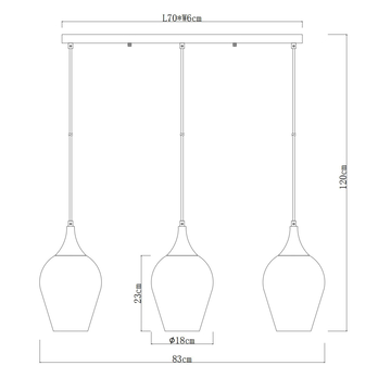 Závesné svietidlo LAVUS I čierna/dymová 5