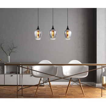 Závesné svietidlo LAVUS I čierna/dymová 1