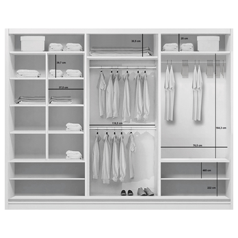 Šatníková skriňa LAYS 10 čokoládová, šírka 278 cm 1