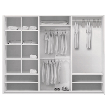 Šatníková skriňa LAYS 11 biela, šírka 278 cm 2