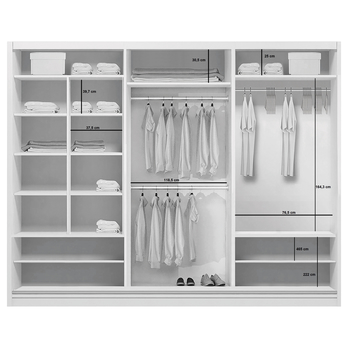 Šatníková skriňa LAYS 12 grafitová, šírka 278 cm 1