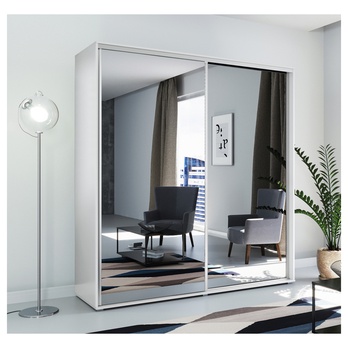 Šatníková skriňa LAYS 2 biela, šírka 230 cm, výška 245 cm 1