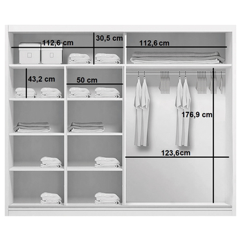 Šatníková skriňa LAYS 4 dub craft, šírka 230 cm, výška 215 cm 2