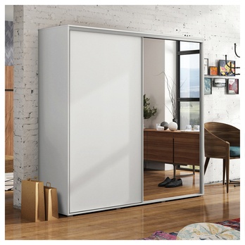 Šatníková skriňa LAYS 5 biela, šírka 125 cm, výška 215 cm 1