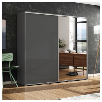 Šatníková skriňa LAYS 5 grafitová, šírka 125 cm, výška 245 cm 1