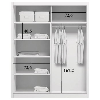 Šatníková skriňa LAYS 5 grafitová, šírka 150 cm, výška 215 cm 2